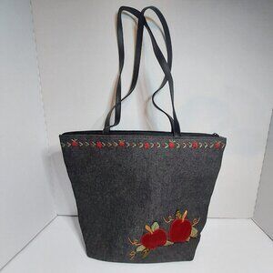 Cappelli Straworld Shoulder Bag, Purse, Apple Pattern, Denim, Teacher